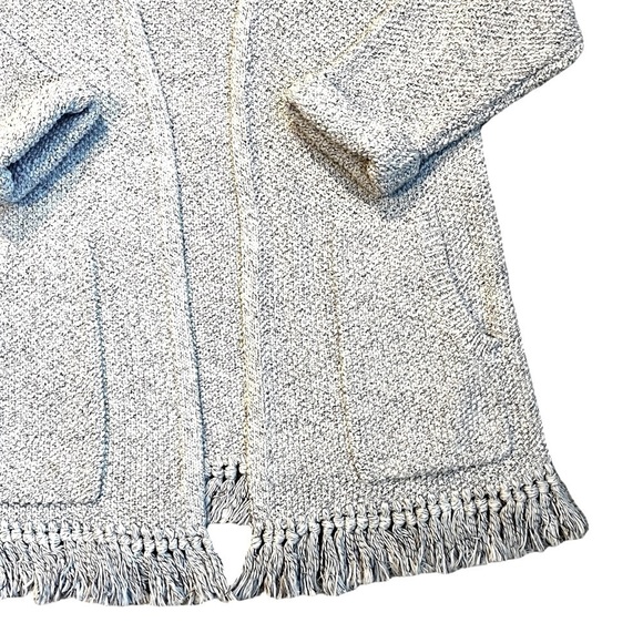 Madewell Cardigan Memento Chunky Knit Fringed Open front 100% Cotton Small E8151 - Picture 5 of 6